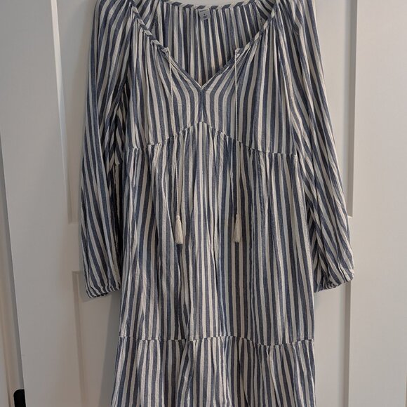 Old Navy Blue and White Striped Bohemian Dress - Picture 1 of 7
